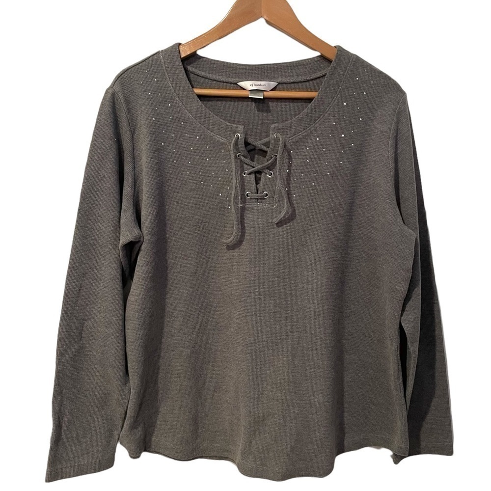 Cj Banks | Grey Sweater with Accents